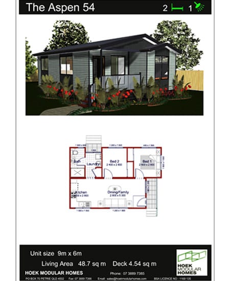 Hoek Modular Homes Recommended Home Designs Aspen 54